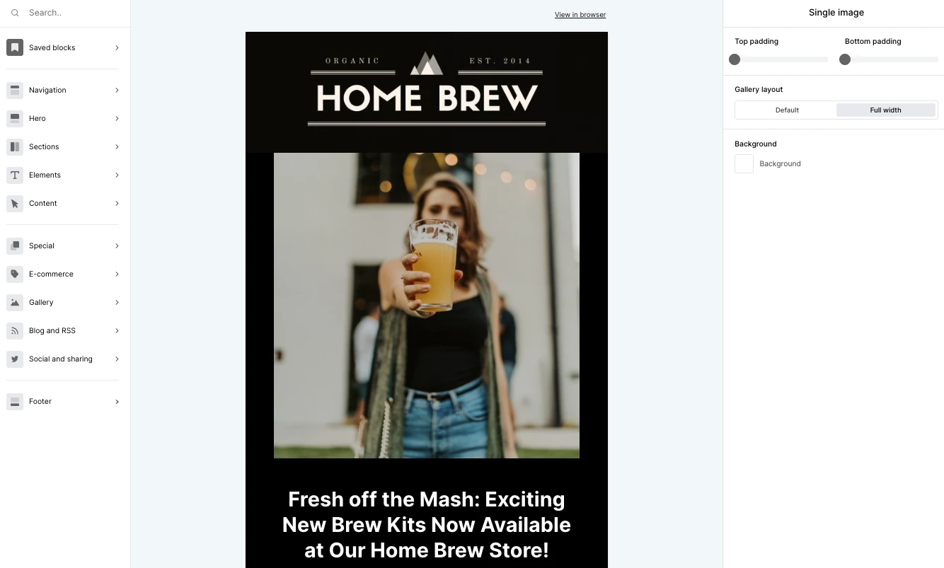 Un Encabezado de Canva en un Correo Electrónico Creado con MailerLite